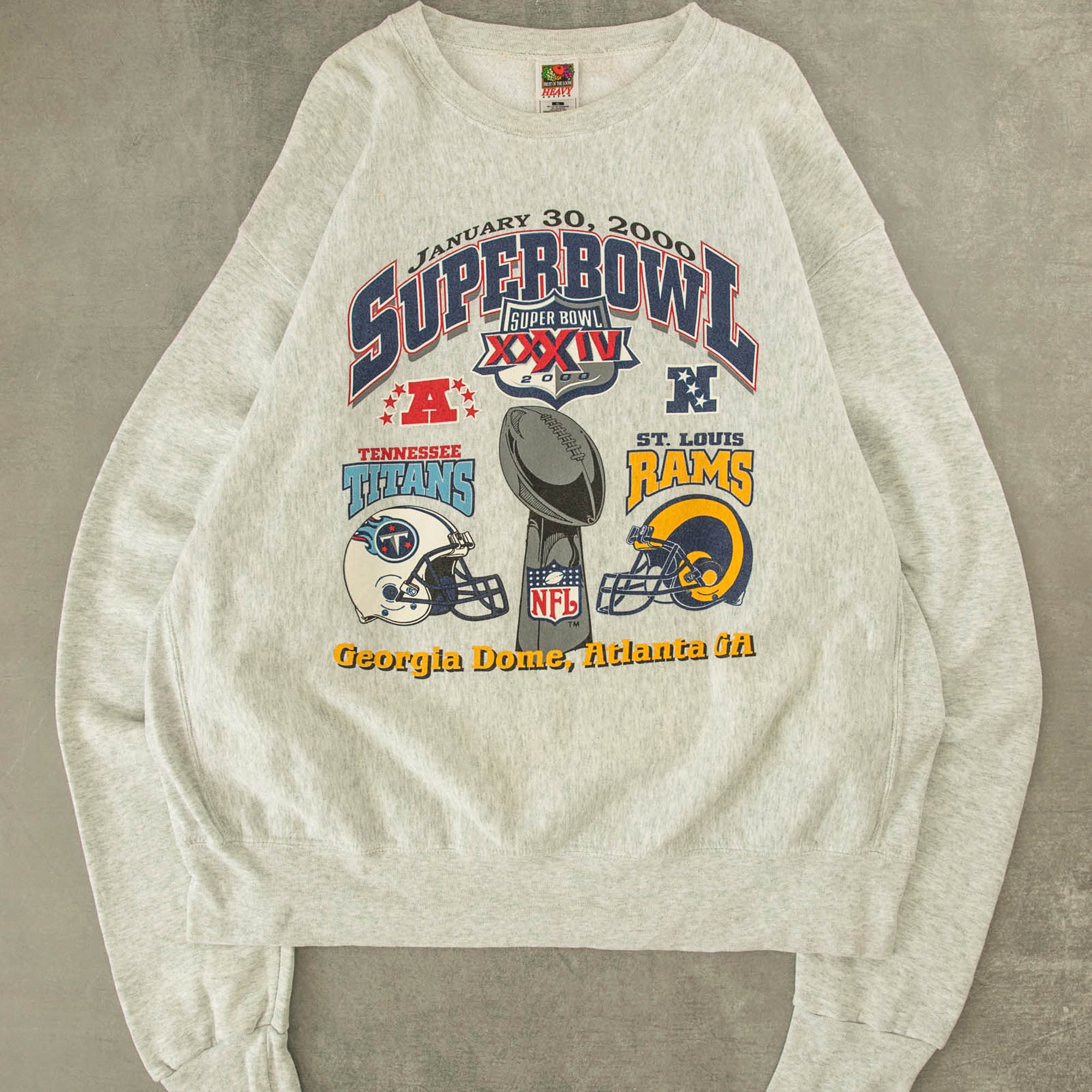 St Louis Rams Super Bowl XXXIV Champions Sweater NFL (Vintage) Men's L