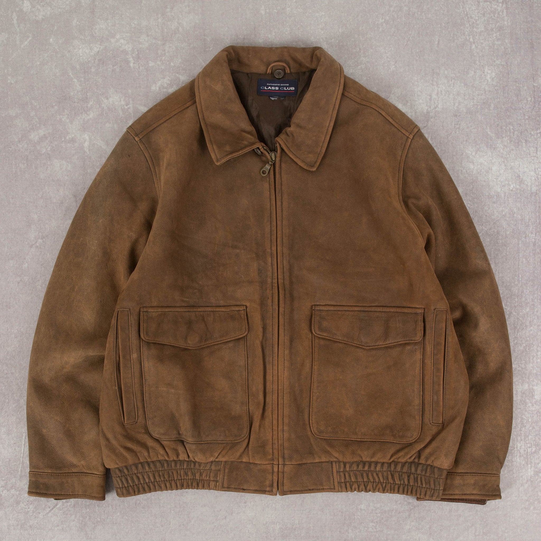 Valenitte Vintage 90s Tan Suede Leather Bomber fashion Jacket