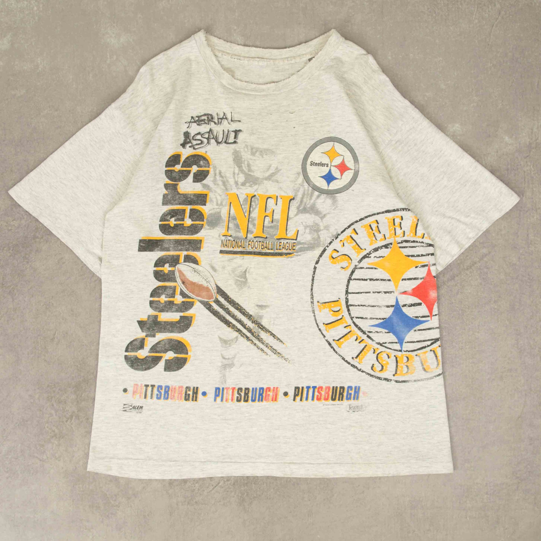 MEN S VINTAGE 1990S PITTSBURGH STEELERS SINGLE STITCH T SHIRT MEDIUM North Workshop